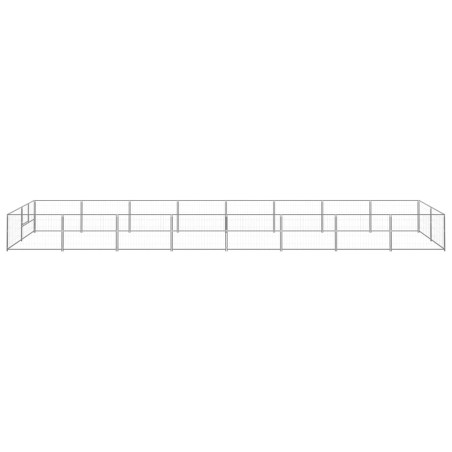 vidaXL Perrera plateada 16 m² acero