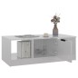 vidaXL Mesa de centro madera de ingeniería blanco brillo 102x50x36 cm vidaXL Mesa de centro madera de ingeniería blanco brillo 102x50x36 cm