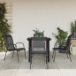 vidaXL Juego de comedor para jardín 5 piezas acero y textilene negro vidaXL Juego de comedor para jardín 5 piezas acero y textilene negro