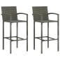 vidaXL Set muebles bar jardín 3 pzas ratán sintético reposabrazos gris vidaXL Set muebles bar jardín 3 pzas ratán sintético reposabrazos gris