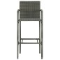 vidaXL Set muebles bar jardín 3 pzas ratán sintético reposabrazos gris vidaXL Set muebles bar jardín 3 pzas ratán sintético reposabrazos gris