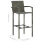 vidaXL Set muebles bar jardín 3 pzas ratán sintético reposabrazos gris vidaXL Set muebles bar jardín 3 pzas ratán sintético reposabrazos gris
