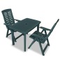 vidaXL Set de mesa y sillas bistró de jardín 3 piezas plástico verde vidaXL Set de mesa y sillas bistró de jardín 3 piezas plástico verde