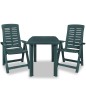 vidaXL Set de mesa y sillas bistró de jardín 3 piezas plástico verde vidaXL Set de mesa y sillas bistró de jardín 3 piezas plástico verde