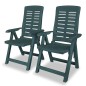 vidaXL Set de mesa y sillas bistró de jardín 3 piezas plástico verde vidaXL Set de mesa y sillas bistró de jardín 3 piezas plástico verde