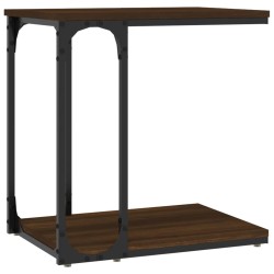 vidaXL Mesa auxiliar madera contrachapada marrón roble 50x35x52 cm