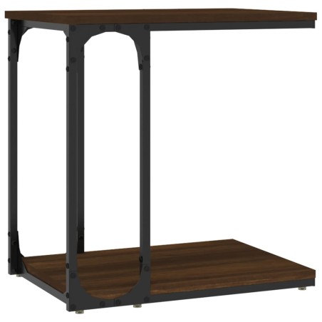 vidaXL Mesa auxiliar madera contrachapada marrón roble 50x35x52 cm