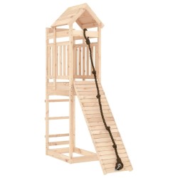 vidaXL Casa de juegos con pared de escalada madera maciza pino