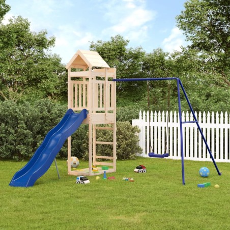 vidaXL Parque infantil de exterior madera maciza de pino
