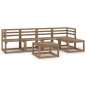 vidaXL Muebles de jardín 6 pzas cojines madera pino impregnada marrón vidaXL Muebles de jardín 6 pzas cojines madera pino impregnada marrón