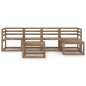vidaXL Muebles de jardín 6 pzas cojines madera pino impregnada marrón vidaXL Muebles de jardín 6 pzas cojines madera pino impregnada marrón