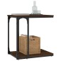 vidaXL Mesa auxiliar madera contrachapada marrón roble 50x35x52 cm
