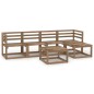 vidaXL Muebles de jardín 6 pzas cojines madera pino impregnada marrón vidaXL Muebles de jardín 6 pzas cojines madera pino impregnada marrón