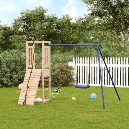 vidaXL Parque infantil de exterior madera maciza de pino