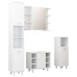 vidaXL Juego muebles de baño 4 pzas madera de ingeniería blanco brillo vidaXL Juego muebles de baño 4 pzas madera de ingeniería blanco brillo