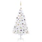 vidaXL Árbol de Navidad preiluminado con luces y bolas blanco 210 cm vidaXL Árbol de Navidad preiluminado con luces y bolas blanco 210 cm