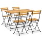 vidaXL Set de comedor de jardín plegable 5 pzas madera maciza acacia