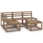 vidaXL Muebles de jardín 5 pzas cojines madera pino impregnada marrón vidaXL Muebles de jardín 5 pzas cojines madera pino impregnada marrón