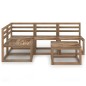 vidaXL Muebles de jardín 5 pzas cojines madera pino impregnada marrón vidaXL Muebles de jardín 5 pzas cojines madera pino impregnada marrón