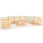 vidaXL Juego de muebles de jardín 8 piezas madera maciza de pino vidaXL Juego de muebles de jardín 8 piezas madera maciza de pino