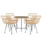vidaXL Juego de comedor de jardín 5 piezas ratán sintético vidaXL Juego de comedor de jardín 5 piezas ratán sintético