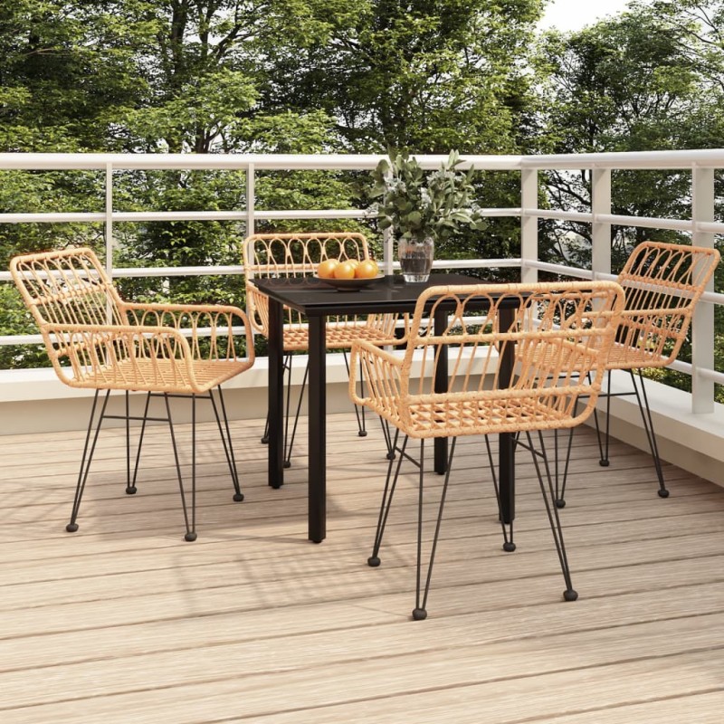 vidaXL Juego de comedor de jardín 5 piezas ratán sintético vidaXL Juego de comedor de jardín 5 piezas ratán sintético