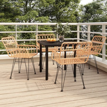 vidaXL Juego de comedor de jardín 5 piezas ratán sintético