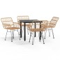 vidaXL Juego de comedor de jardín 5 piezas ratán sintético vidaXL Juego de comedor de jardín 5 piezas ratán sintético