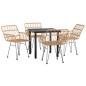 vidaXL Juego de comedor de jardín 5 piezas ratán sintético vidaXL Juego de comedor de jardín 5 piezas ratán sintético