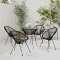 vidaXL Juego de comedor de jardín 5 piezas ratán PVC negro vidaXL Juego de comedor de jardín 5 piezas ratán PVC negro