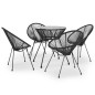 vidaXL Juego de comedor de jardín 5 piezas ratán PVC negro vidaXL Juego de comedor de jardín 5 piezas ratán PVC negro