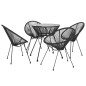 vidaXL Juego de comedor de jardín 5 piezas ratán PVC negro vidaXL Juego de comedor de jardín 5 piezas ratán PVC negro
