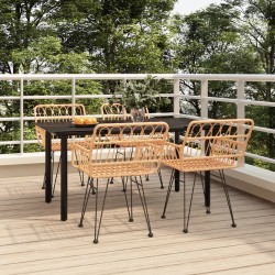 vidaXL Juego de comedor de jardín 5 piezas ratán sintético