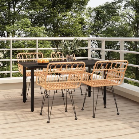 vidaXL Juego de comedor de jardín 5 piezas ratán sintético