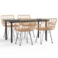 vidaXL Juego de comedor de jardín 5 piezas ratán sintético
