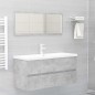 vidaXL Armario para lavabo contrachapada gris hormigón 100x38,5x45 cm