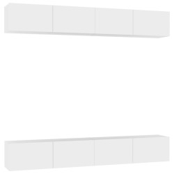 vidaXL Muebles de TV 4 uds madera de ingeniería blanco 100x30x30 cm