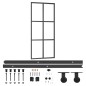 vidaXL Puerta corredera con herrajes ESG vidrio y aluminio 90x205 cm vidaXL Puerta corredera con herrajes ESG vidrio y aluminio 90x205 cm