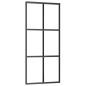 vidaXL Puerta corredera con herrajes ESG vidrio y aluminio 90x205 cm vidaXL Puerta corredera con herrajes ESG vidrio y aluminio 90x205 cm