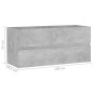 vidaXL Armario para lavabo contrachapada gris hormigón 100x38,5x45 cm