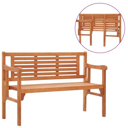 vidaXL Banco de jardín plegable madera maciza de eucalipto 120 cm
