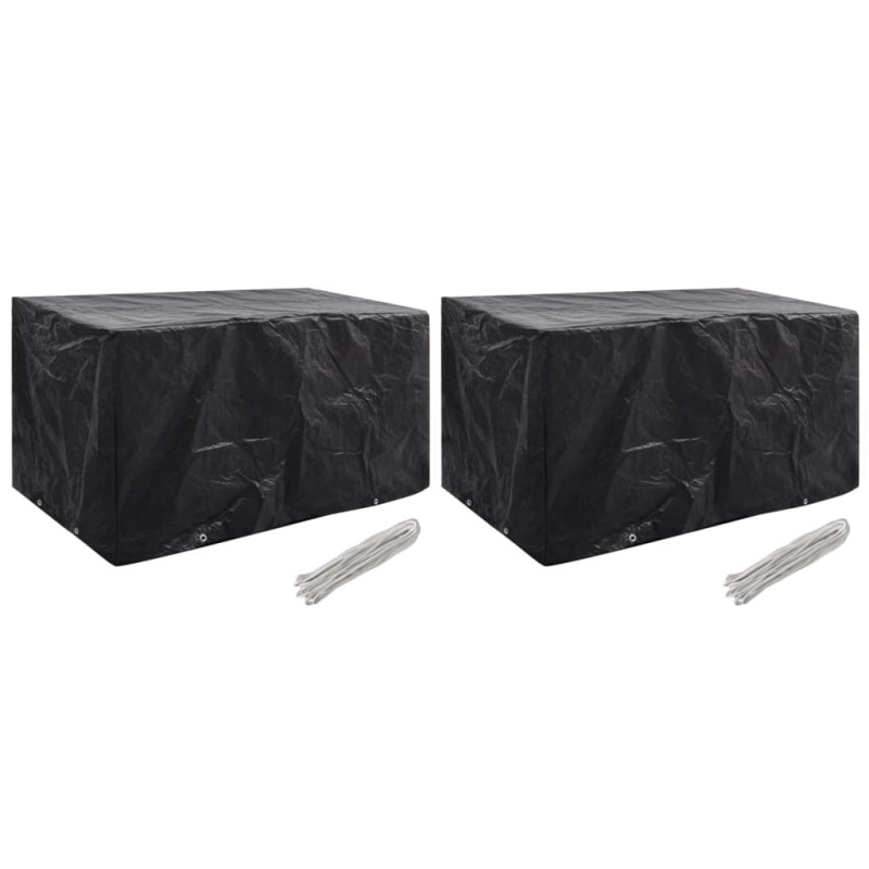 vidaXL Fundas de muebles de jardín 2 uds 8 ojales 180x70x90 cm vidaXL Fundas de muebles de jardín 2 uds 8 ojales 180x70x90 cm