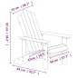 vidaXL Silla de jardín Adirondack con mesa HDPE blanco