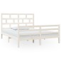 vidaXL Estructura de cama de madera maciza de pino blanca 160x200 cm vidaXL Estructura de cama de madera maciza de pino blanca 160x200 cm
