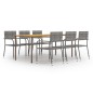 vidaXL Set de comedor jardín 7 pzas ratán sintético gris antracita vidaXL Set de comedor jardín 7 pzas ratán sintético gris antracita
