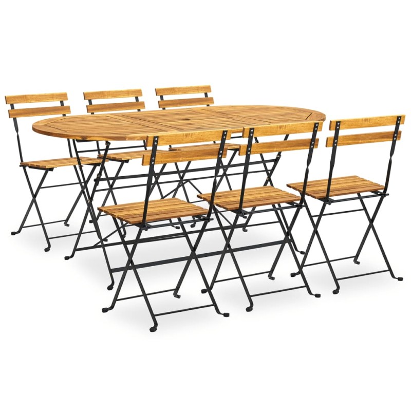 vidaXL Comedor de jardín plegable 7 piezas de madera maciza de acacia vidaXL Comedor de jardín plegable 7 piezas de madera maciza de acacia