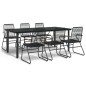 vidaXL Juego de comedor para jardín 7 piezas ratán PVC negro vidaXL Juego de comedor para jardín 7 piezas ratán PVC negro