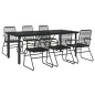 vidaXL Juego de comedor para jardín 7 piezas ratán PVC negro vidaXL Juego de comedor para jardín 7 piezas ratán PVC negro