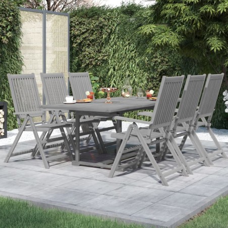 vidaXL Juego de comedor para jardín 7 piezas madera maciza de acacia