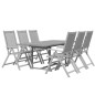 vidaXL Juego de comedor para jardín 7 piezas madera maciza de acacia vidaXL Juego de comedor para jardín 7 piezas madera maciza de acacia
